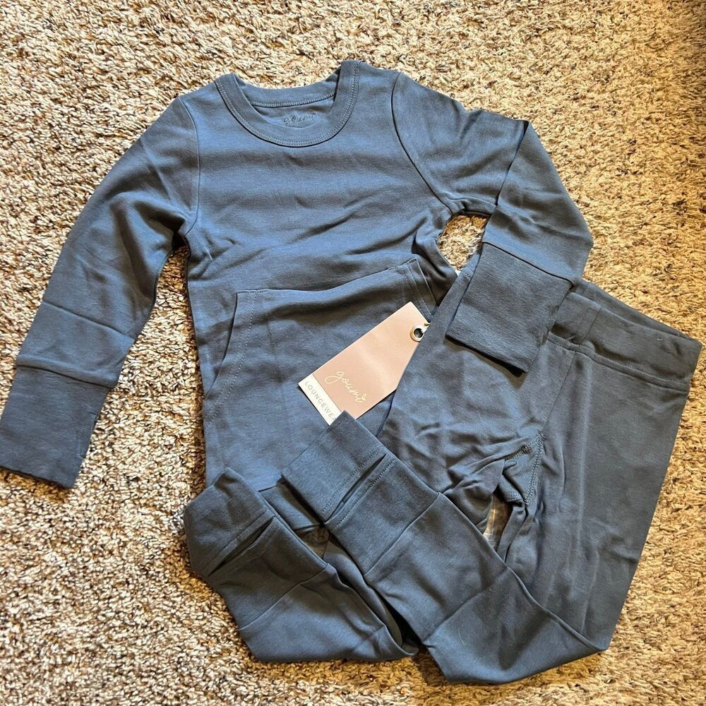 NWT Goumi Kids Midnight Loungewear SZ 2T Blue Toddler Joggers Bamboo Pajamas